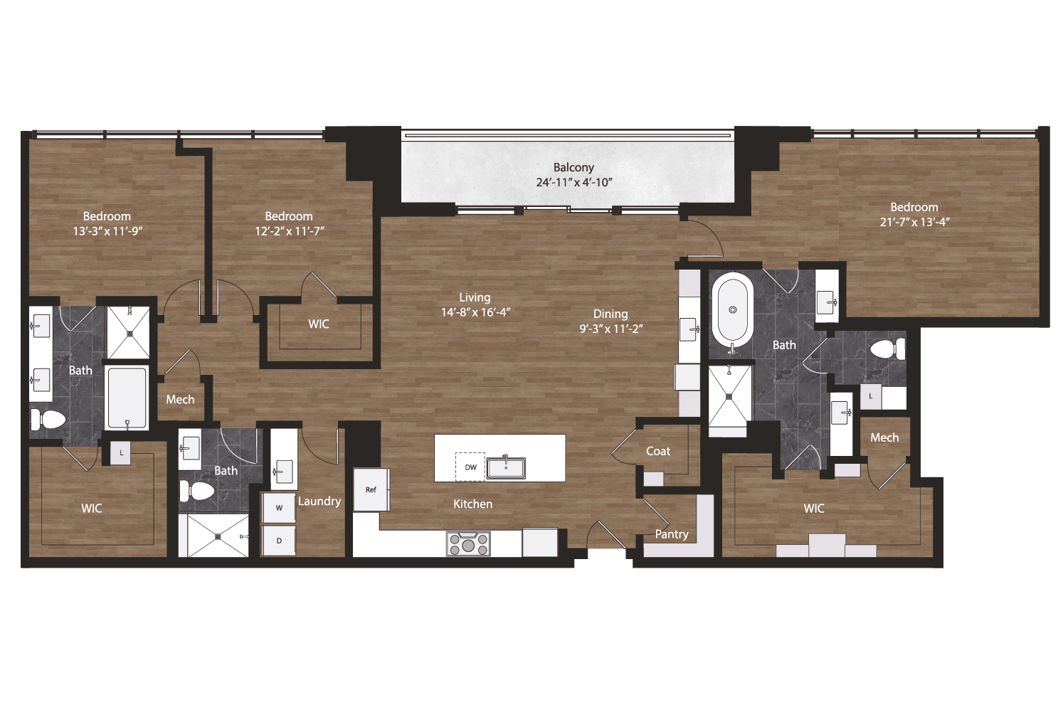 Floor plan layout diagram for PH3